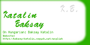 katalin baksay business card